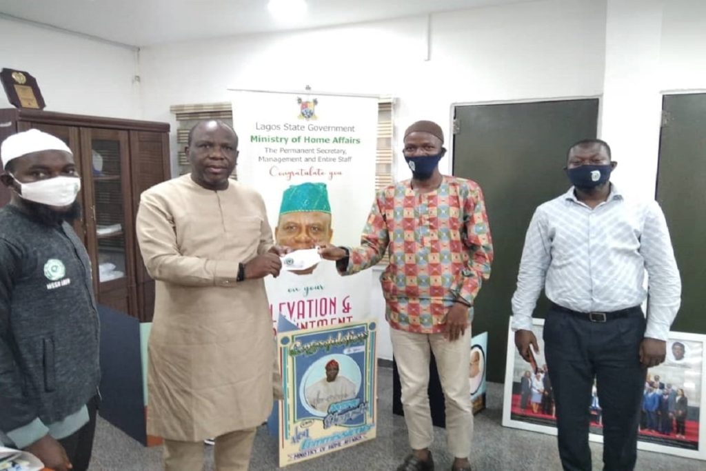 presentation of mask to Lagos state Government